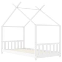 Kinderbedframe massief grenenhout wit 70x140 cm - thumbnail