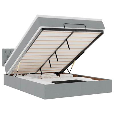 Bed met matras 140x190 cm stof lichtgrijs