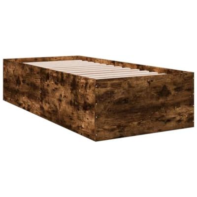 Bedframe bewerkt hout gerookt eikenkleurig 100x200 cm