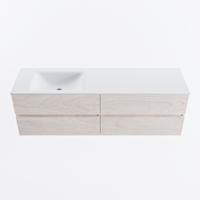 MONDIAZ VICA 160cm badmeubel onderkast Underlayment 4 lades. Wastafel CLOUD links 1 kraangat, kleur Talc. - thumbnail