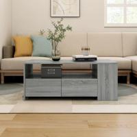 Salontafel 102x55x42 cm bewerkt hout grijs sonoma eikenkleurig - thumbnail