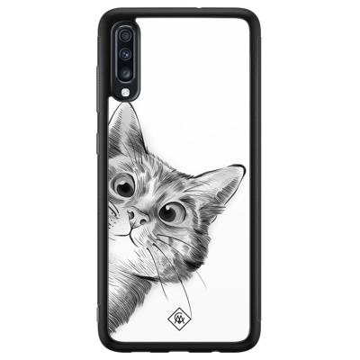 Samsung Galaxy A50 glazen hardcase - Peekaboo