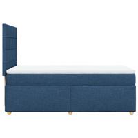 Boxspring met matras stof blauw 200x200 cm - thumbnail