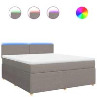 Boxspring met matras stof taupe 180x200 cm - thumbnail