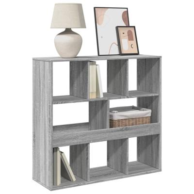Boekenkast 100x33x125,5 cm bewerkt hout grijs sonoma eikenkleur