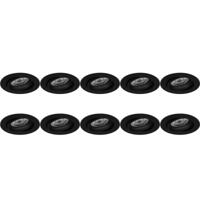 Kantelbare GU10 Inbouwspots Set van 10 - Zwart Aluminium - Ø82mm - thumbnail