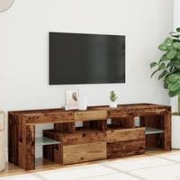 Tv-meubel met LED 140x36,5x40 cm bewerkt hout oud hout - thumbnail