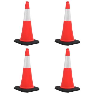 VidaXL Verkeerskegels met zware basis 4 st reflecterend 75 cm VidaXL Verkeerskegels met zware basis 4 st reflecterend 75 cm