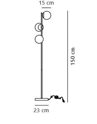 Vloerlamp zwart opaal &apos;Lilly&apos; Nordlux 3x E14 fitting zwart opaal glas