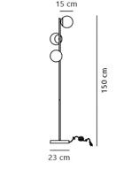 Vloerlamp zwart opaal &apos;Lilly&apos; Nordlux 3x E14 fitting zwart opaal glas - thumbnail