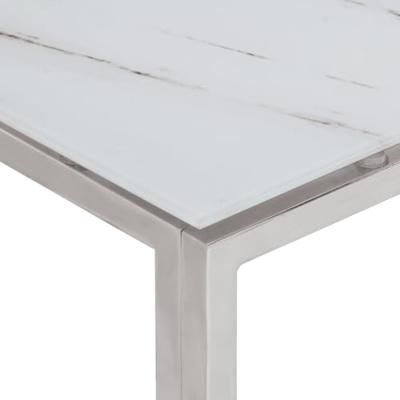 Salontafel roestvrijstaal en gehard glas zilverkleurig