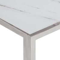 Salontafel roestvrijstaal en gehard glas zilverkleurig - thumbnail