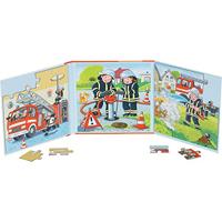 Goki magnetisch legpuzzelboek brandweer, 40st. - thumbnail