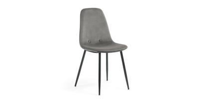 Kave Home Eetkamerstoel 'Yaren' Velvet, kleur Grijs Kave Home Eetkamerstoel 'Yaren' Velvet, kleur Grijs