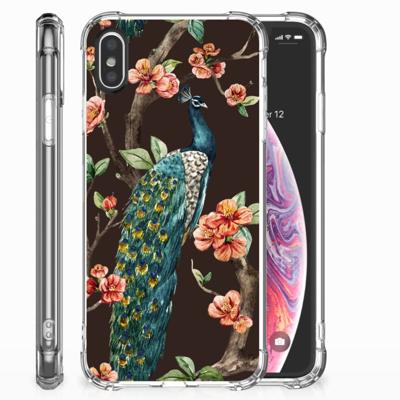 Apple iPhone X | Xs Case Anti-shock Pauw met Bloemen Apple iPhone X | Xs Case Anti-shock Pauw met Bloemen