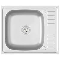 VidaXL Gootsteen met afvoerset 600x500x155 mm roestvrij staal zilver - thumbnail