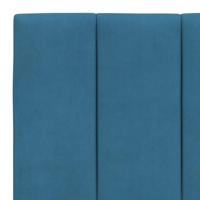 Bed met matras "Hanko" fluweel blauw 200x200 cm - thumbnail