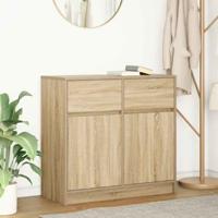 Dressoir met lade 80x34x76 cm spaanplaat sonoma eikenkleurig - thumbnail