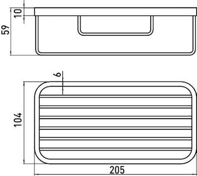 Emco System 2 Korf Recht 20,5X10Cm Chroom 354500108