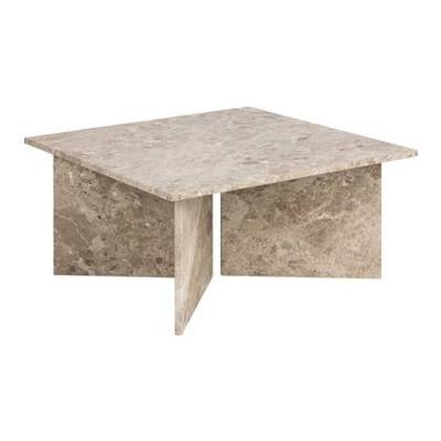 Bendt Vierkante Salontafel 'Shaunika' Marmer, 90 x 90cm, kleur lattebruin