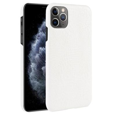 Voor iPhone 11 Pro Max schokbestendige krokodil textuur PC + PU case (wit)