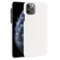 Voor iPhone 11 Pro Max schokbestendige krokodil textuur PC + PU case (wit) - thumbnail