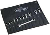 Vigor V1031 Steek-ringratelsleutelset 12-delig Sleutelbreedte (metrisch) 8 - 19 mm - thumbnail