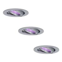 Set van 3 Jose smart inbouwspots - Wifi + Bluetooth - RGBWW - GU10 - Kantelbaar - Google Home, Amazon Alexa en Siri - IP20 voor binnen - RVS - thumbnail