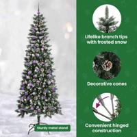 VidaXL Kunstkerstboom met 300 led groen 240 cm pvc en plastic en staal - thumbnail