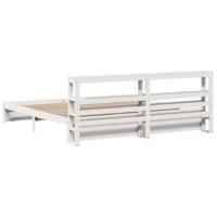 Bedframe met hoofdeinde zonder matras 200x200 cm wit - thumbnail