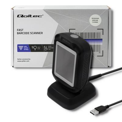 Qoltec 50864 Desktop QR & Barcodescanner | USB