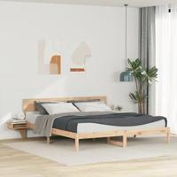 Bedframe met hoofdeinde Bruin 180 x 200 cm Massief grenenhout - thumbnail