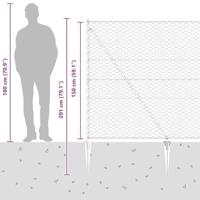 VidaXL Afrasteringspaal grijs 10 x 1,5 m (50 mm gaas) staal en pvc - thumbnail