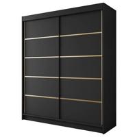 Meubella Kledingkast Eagle - Zwart - 180 cm - thumbnail