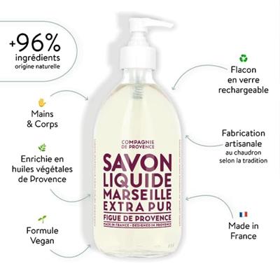 Compagnie de Provence Figue de Provence Savon Liquide Marseille Extra Pur 500ml