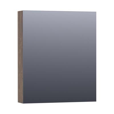 Brauer Impress Deluxe Spiegelkast - 60 cm - met interne en externe Verlichting - 1 Linksdraaiende Dubbelzijdige Spiegeldeur - Grove