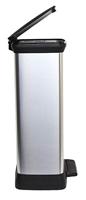 Curver decobin pedaalemmer rechthoekig 50 liter zilver metallic - thumbnail