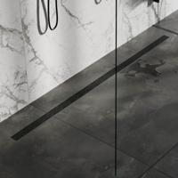 Brauer Douchegoot met Standaard Rooster en Flens - 180 cm - Zwart - thumbnail