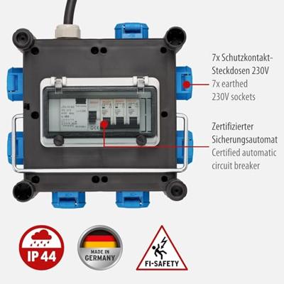 Brennenstuhl compacte rubber stroomverdeler met gecertificeerde automatische stroomonderbreker - 1153690600 - thumbnail