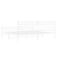 Bedframe met hoofd- en voeteneinde metaal wit 193x203 cm - thumbnail