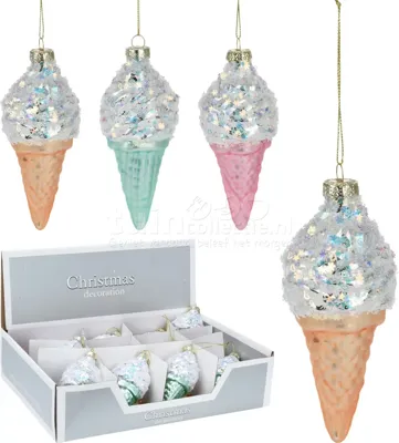 Kerstornament Softijs Assorti 1st