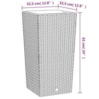 VidaXL Plantenbak met uitneembare bak rattan-look 21/49 l pp antraciet - thumbnail