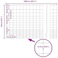 VidaXL Wilde hek warm verzinkt 1000 x 150 x 0,18 cm ijzer - thumbnail