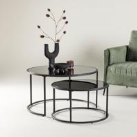 Nohr Ronde Salontafel 'Quan' Set van 2 stuks, kleur Zwart - thumbnail