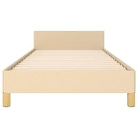 Bedframe zonder matras 90x200 cm stof crèmekleurig - thumbnail