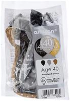 Ballonnen 40 Jaar Happy Birthday Zilver, Goud En Zwart - thumbnail