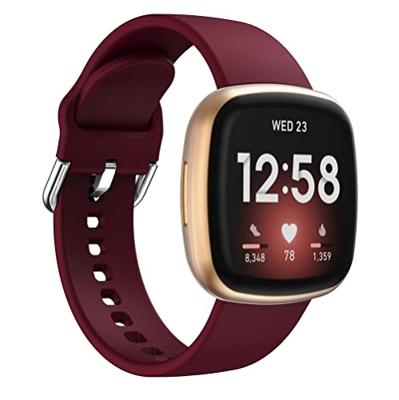 Fitbit Versa 3 & 4 / Sense 1 & 2 - Siliconen bandje - Wijnrood