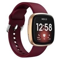 Fitbit Versa 3 & 4 / Sense 1 & 2 - Siliconen bandje - Wijnrood - thumbnail