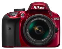 Nikon D3400 behuizing incl. AF-P DX NIKKOR 18-55 mm VR rood - thumbnail