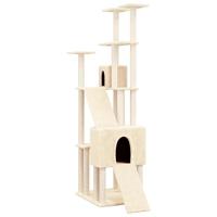 VidaXL Kattenmeubel met sisal krabpalen 190 cm crèmekleurig - thumbnail